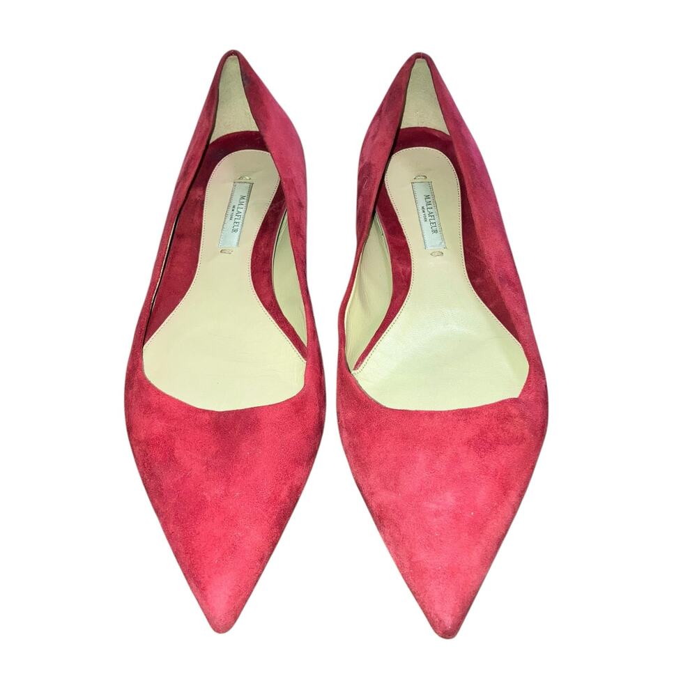 M.M. LaFleur Women’s Suede Cherry Red Rowan Flats -size EU 39 US 8.5 - Picture 4 of 10
